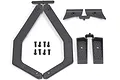 RPM Black X-Maxx Body Saver Set including molded plastic frame components, mounting plates, and eight black screws on a white background.
