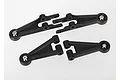 A set of four black plastic suspension arms for a Traxxas RC vehicle, arranged on a white background.