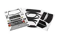 Three sheets of Traxxas TRX-4 Sport RC body decals featuring window trims, grilles, lights, and fender flares on a white background.