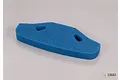 A blue foam front bumper for a Tamiya RC car, featuring two mounting holes, isolated on a plain white background.