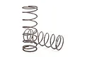 Two grey metal coil springs for Traxxas RC shock absorbers, one standing vertically and one lying horizontally on a white background.