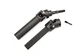 Traxxas Maxx duty drive shaft assembly showing two main shaft components and a small grub screw on a white background.