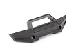 A black plastic front bumper for a Traxxas Maxx 4S RC car, featuring a molded Traxxas logo and mounting holes.
