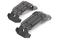 Two black plastic skid plates for Traxxas Maxx 4S RC car, viewed from an angle on a white background.