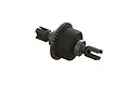 ARRMA 43T spiral cut differential assembly featuring a black gear housing and metal outdrives on a white background.