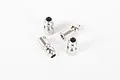 Four stainless steel pivot balls for RC vehicles arranged on a white background.