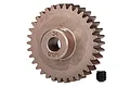 A 34-tooth steel pinion gear with 0.8 module pitch, featuring a central bore and a separate black grub screw.