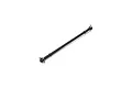 A black metal center rear drive shaft for a Losi DBXL-E 2.0 RC car, featuring a ball joint and cross pin at each end.