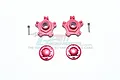 GPM Red Aluminium ARRMA Limitless & Infraction Clawed Wheel Hexs 2Pcs w/ +6mm Off-Set, Wheel Nuts & Grub Screws MAI10A+6MM-R