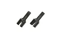 Two black metal differential drive cups for Tamiya TT-02 RC cars, shown against a plain white background.