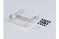Killerbody stainless steel body mount kit for Traxxas TRX-4, including two metal brackets, various screws, and nuts on a white background.