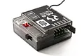 Axial AE-6 2.4GHz ESC and receiver unit for SCX24 RC models, featuring a black casing with white labels and an antenna wire.