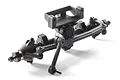 A black Axial SCX24 complete front axle assembly with an integrated servo mount, shown against a white background.