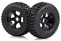 Rovan 4.7/5.5" Baja 5T/5SC Rear All Terrain Tyres on Black Rims - Beadlocked Wheels 2Pcs 85472
