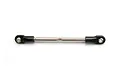 A single Traxxas 72mm complete turnbuckle featuring a silver metal rod with black plastic rod ends and metal pivot balls.