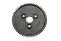 A black 68T 0.8 module spur gear for Traxxas RC vehicles, shown from a top-down studio perspective.