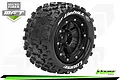 A Louise MT-Uphill MFT RC monster truck tyre mounted on a black beadlock-style rim, shown in a studio product shot.