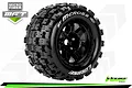 A single Louise 3.8 inch ST-Mcross MFT tyre mounted on a black RC wheel, featuring a blocky tread pattern and white sidewall lettering.