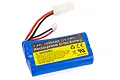 A blue UDI 7.4V 1500mAh Li-ion battery pack with a yellow warning label and two white electrical connectors.