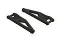 A pair of black ARRMA front upper suspension arms for 1/5 scale RC vehicles, shown from an elevated angle on a white background.