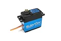 Savox SW-2210SG digital waterproof RC servo with a blue aluminum case and black plastic top, featuring a metal output gear.