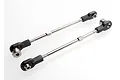 Two Traxxas 3x70mm front sway bar linkages featuring metal turnbuckles and black plastic rod ends on a white background.