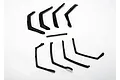 Traxxas front and rear fender flares for RC vehicles, including mounting screws, arranged on a white background.