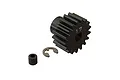 ARRMA 17T 1Mod Safe-D5 pinion gear with a grub screw and E-clip on a white background.