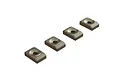 Four ARRMA differential cross shaft inserts arranged in a diagonal line on a white background.