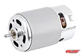 Team Corally 550 size brushed RC motor with a silver metal cylindrical casing and exposed output shaft.