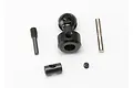 Traxxas differential output CV drive set components including a ball joint, pins, and small hardware on a white background.