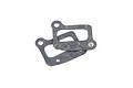 Two grey rectangular intake manifold gaskets for a Rovan 71cc engine, shown overlapping on a white background.