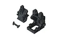 ARRMA 1/5 8S BLX differential case set components including two main housing pieces and a small support bracket on a white background.