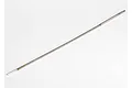A long, thin, silver-coloured metal flex shaft for an RC boat, shown against a plain white background.