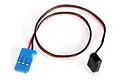Traxxas RPM sensor with a blue three-pin connector and a black sensor head connected by a short red, white, and black wire.