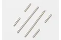 A set of six metal suspension pins of varying lengths arranged on a plain white background.