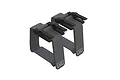 Two grey ARRMA battery hook and loop straps with black plastic buckles isolated on a white background.