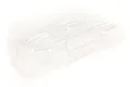 A clear, unpainted polycarbonate body shell for an ARRMA 1/5 scale Kraton 8S BLX RC truggy, shown from a high-angle front three-quarter view.