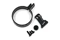 Yeah Racing black aluminium single hand transmitter steering adaptor kit including ring, trigger, thumb nut, and screws.