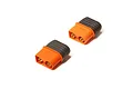 Two Spektrum IC3 male battery connectors shown from an angled perspective against a white background.