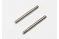 Two silver-coloured metal shock shafts for Traxxas 1/16 scale RC vehicles, shown against a plain white background.