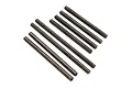 A set of eight identical black metal hinge pins for RC vehicles arranged in two parallel rows on a white background.