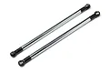 Two Maverick gunmetal aluminium non-adjustable steering turnbuckles with black plastic ball ends, shown on a white background.