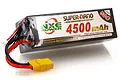 NXE 4500mAh 50C LiPo battery in a hard case with a yellow XT90 connector and balance lead.