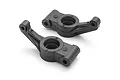 Two black plastic rear hub carriers for a Maverick RC car, shown from an elevated angle on a white background.