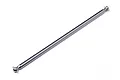 A gunmetal grey aluminium centre driveshaft for an RC car, featuring ball joints at both ends, isolated on a white background.