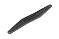 A black plastic Maverick battery hold-down strap or brace with mounting holes at each end, isolated on a white background.