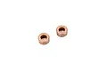 Two small cylindrical copper-colored Oilite bushings for RC vehicles shown against a white background.