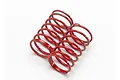 Two red coil springs for Traxxas 1/16 scale RC vehicles, featuring a tan color marking on the top coils.