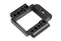 A black plastic front bulkhead spare part for a Maverick RC vehicle, shown from an angled top-down perspective.